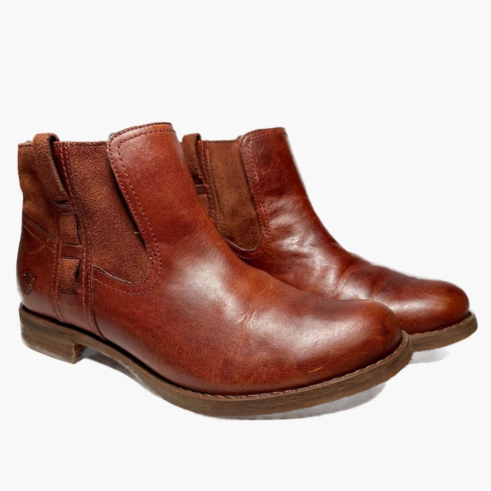 Timberland Brown Leather Earthkeepers Savin Hill Chelsea Ankle Boot Women’s 9.5